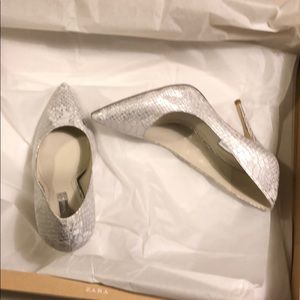 Bcbg silver high heels